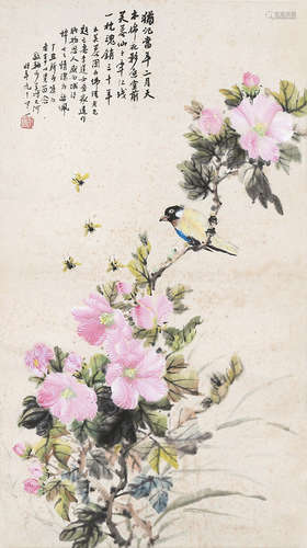 李莲等 牡丹 花鸟