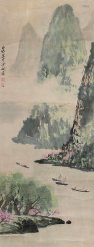 亚明 山水 设色纸本