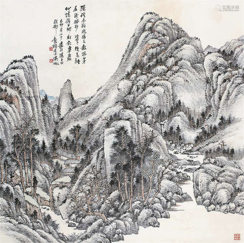 吴待秋 山水 设色纸本