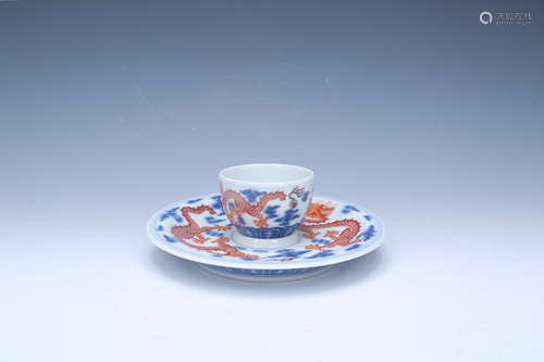 A Chinese Porcelain Cup with Plate