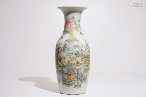 A Chinese qianjiang cai vase with 