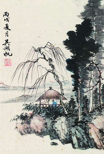 吴湖帆 山水 连框 纸本