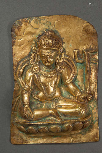 十六世纪尼泊尔镀金铜佛像