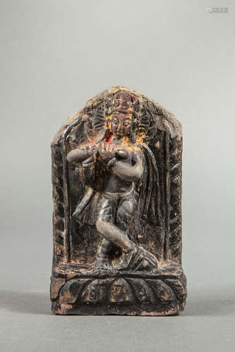 15至16世纪Stèle votive Venugopala Krishna