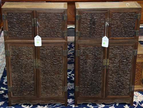 Pair of Chinese Cabinets, Daoist Treasures