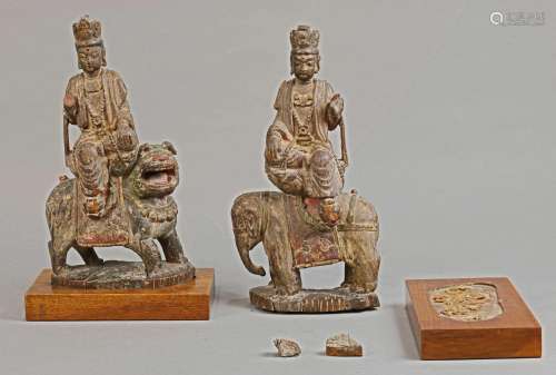 Chinese Polychrome Wood Bodhisattva