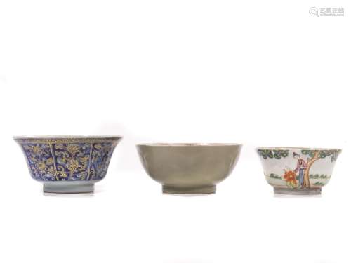 碗三件，中国，清代 ，十九世纪