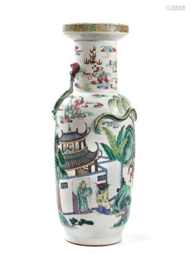 粉彩人物事图瓷瓶，中国，清代 ，十九世纪