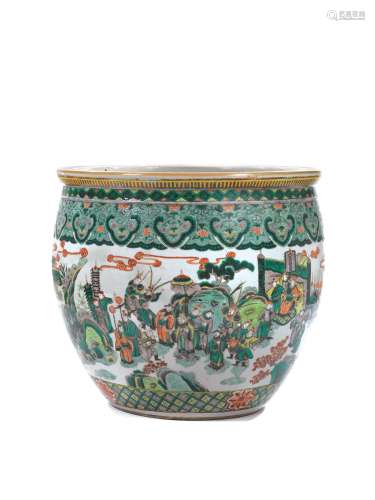 绿彩人物故事图大瓷罐，中国，清代 ，十九世纪