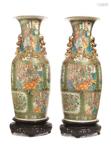 广彩人物故事纹大瓶一对，中国，清代，十九世纪