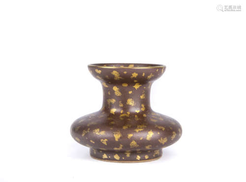 A Chinese Brown Ground Porcelain Water Pot