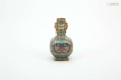 A Chinese Cloisonné Square Vase