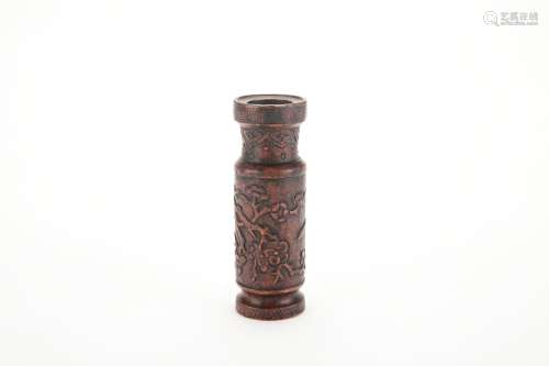 A Chinese Bronze Incense Stand with Flowers Pattern