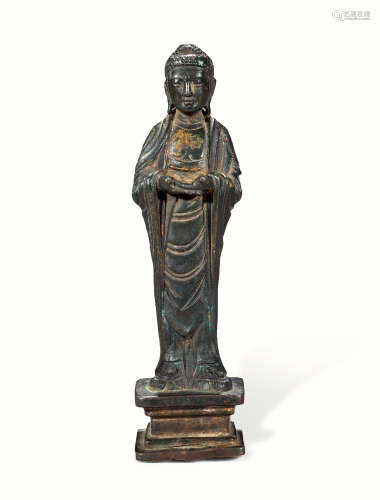 10至11世纪 铜漆金观音立像