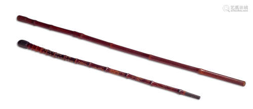 清 竹制手杖 （一组二件）