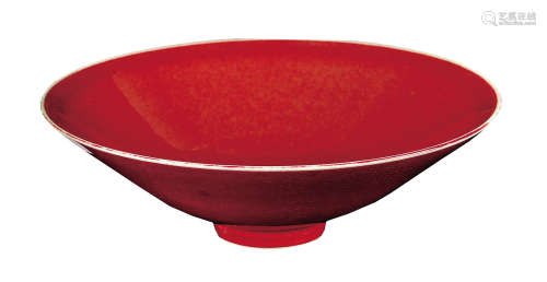 红釉斗笠碗