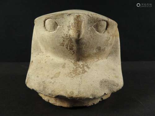 Ancient Egyptian Canopic Stone Jar Lid Falcon