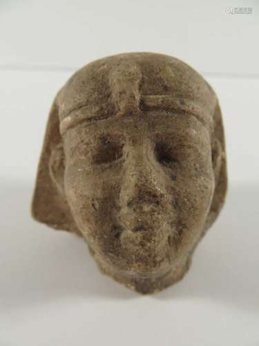 Ancient Egyptian Stone Head of Statue
