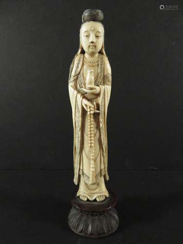 Chinese Ivory Figurine Woman Beads