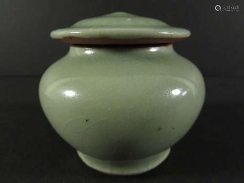 Chinese Celadon Small Lidded Jar