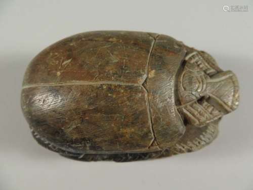Ancient Egyptian Stone Large Carved Scarab