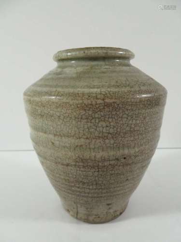 Chinese Early Celadon Crackle Vase