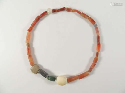 Pre Columbian Necklace Beads Alabaster Pendant