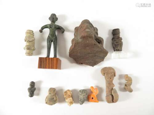 Pre Columbian 11 Miniature Figural Lot