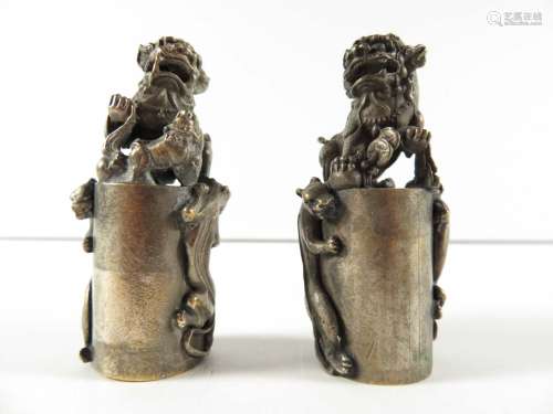 2 Chinese Sterling ? Foo Lion Seals