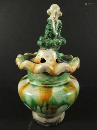 Chinese Sancai Glazed Pottery Incense Burner