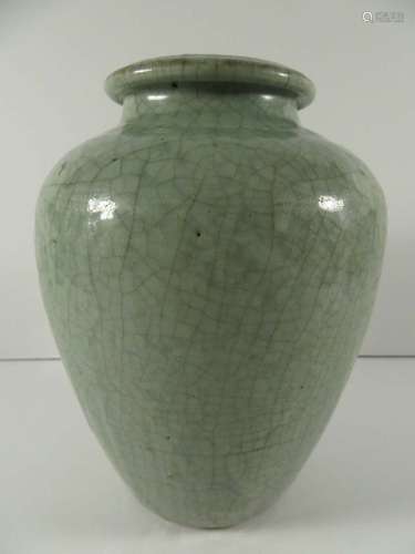 Chinese Celadon Crackle Vase