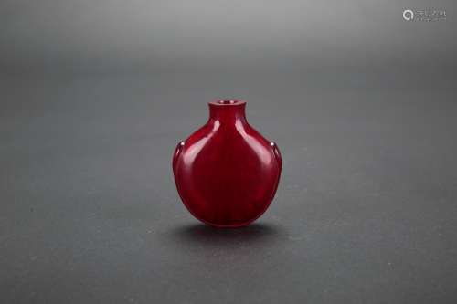 A Chinese Red Peking Glass Snuff Bottle