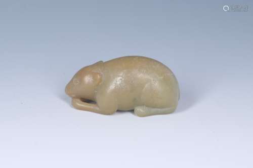 A Chinese Carved Jade Rat