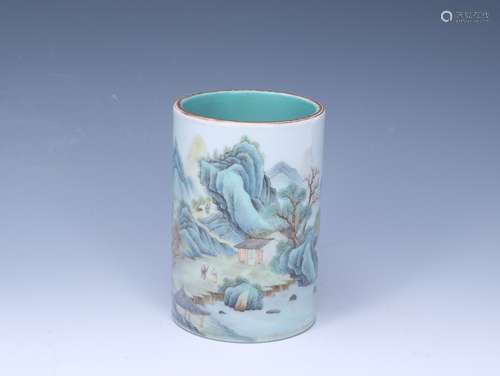 A Chinese Porcelain Brush Pot