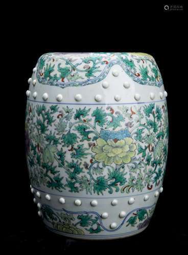 A Chinese Porcelain Drum Decoration