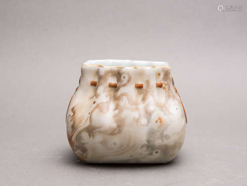 A Chinese Stone Pattern Glazed Porcelain Water Pot