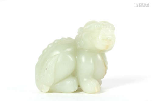 A Chinese Carved Jade Foo Dog Decoration