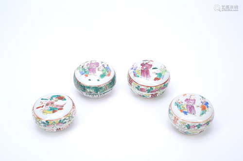 A Set of Four Chinese Porcelain Boxes with Cover