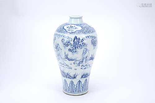 A Chinese Blue and White Porcelain Vase