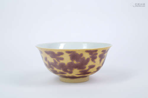 A Chinese Yellow Glazed Porcelain Bowl