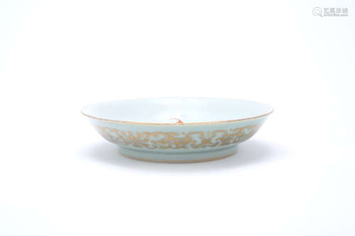 A Chinese Iron Red Porcelain Plate