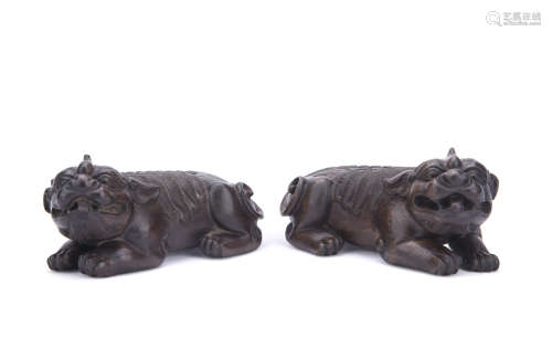 A Pair of Chinese Possibly Eaglewood Paper Weights
