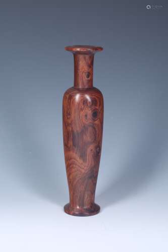 A Chinese Carved Wood Vase Decoration