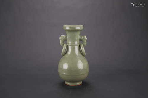 A Chinese Celadon Double-Ear Porcelain Vase