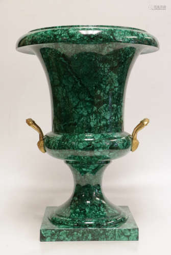 Large Russian Malachite Imperial Bronze Vase