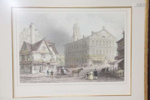 Print w/ Frame of Old Street Scene 