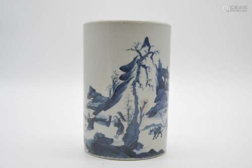 Chinese Blue/White Porcelain Brush Pot