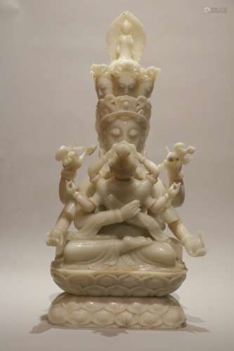 Chinese Massive Jade Carved Guanyin