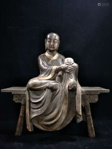 Chinese Gilt Bronze Seating Figure