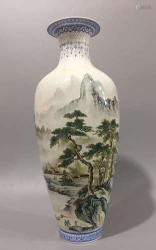 1959 Chinese Famille Rose Porcelain Vase, Marked